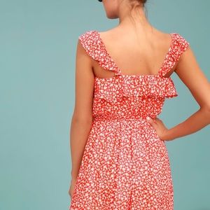 Moon River Dottie red floral dress
